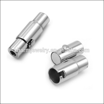 BXG004 Shiny 2/3/4/5/6/7/8/10mm Stainless Steel Silver Blank Cylinder Magnetic Clasp for Leather Cord DIY jewelry Finding